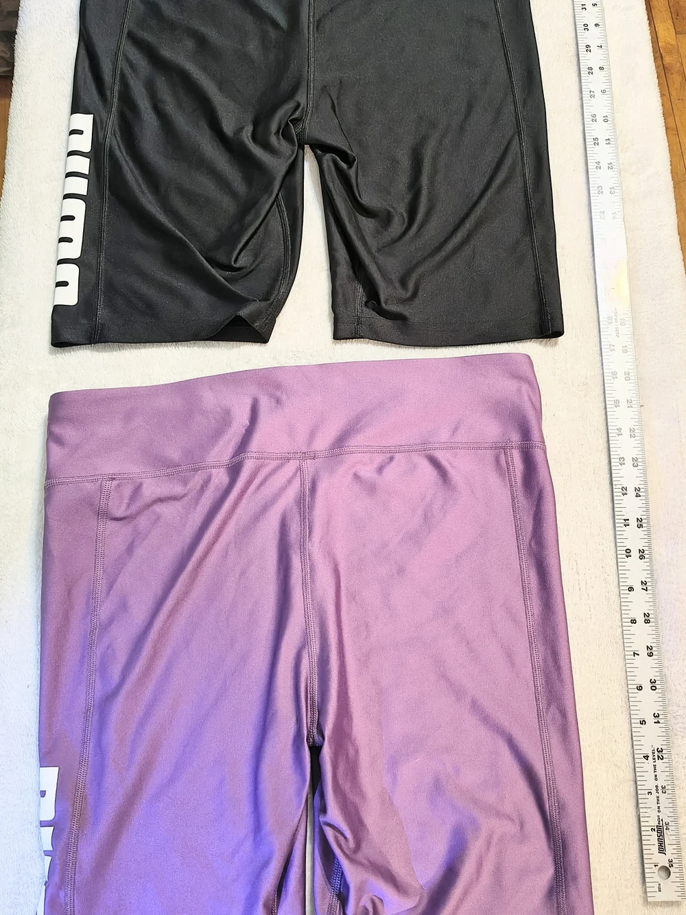 Puma Women's Purple And Black Logo Athletic Shorts Lot Of 2